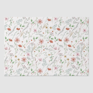 Wildflower watercolor boho vintage floral pattern tissue paper