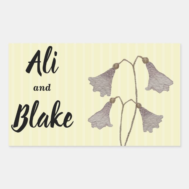 Wildflower Watercolor Botanical Flowers Rectangular Sticker (Front)