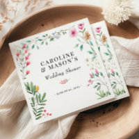 Wildflower Watercolor Bridal Shower Napkins