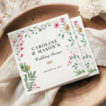 Wildflower Watercolor Bridal Shower Napkins