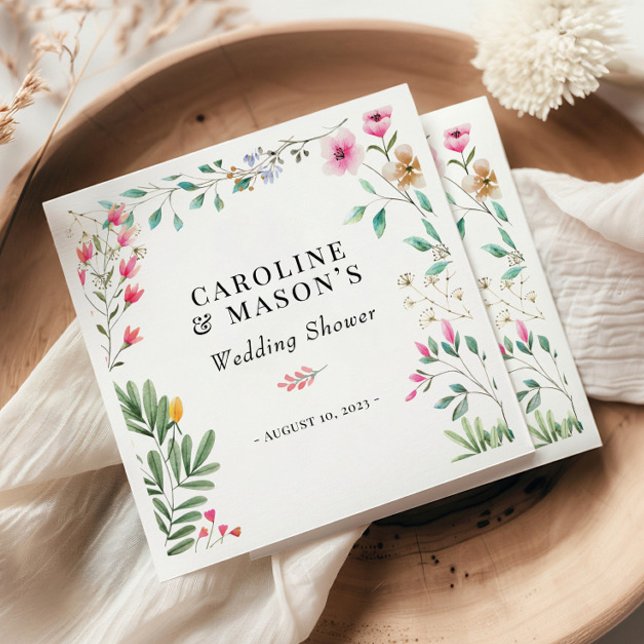 Wildflower Watercolor Bridal Shower Napkins (Creator Uploaded)