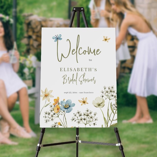 Wildflower watercolor bridal shower welcome sign (Creator Uploaded)