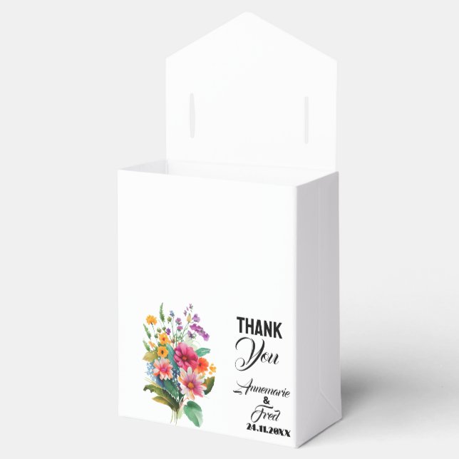 Wildflower Watercolor Favor Boxes (Opened)