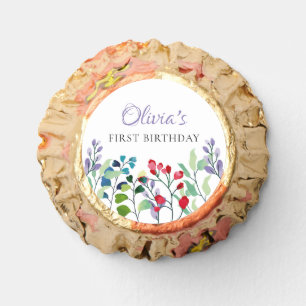 Wildflower Watercolor Floral 1st birthday Reese's Peanut Butter Cups