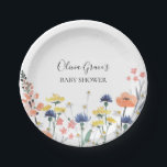 Wildflower watercolor floral baby shower paper plates<br><div class="desc">WildFlower baby shower paper plates. Watercolor floral baby shower.</div>