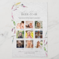 Wildflower Watercolor Floral Bridal Shower Game