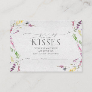 Wildflower Watercolor Floral Bridal Shower Game  Enclosure Card