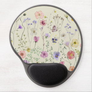 Wildflower Watercolor Floral Feminine Summer Gel Mouse Pad