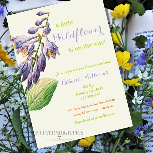 Wildflower Watercolor Floral Garden Baby Shower Invitation