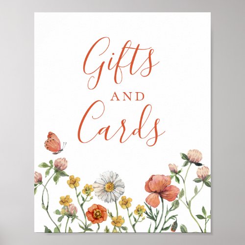 Wildflower watercolor floral Gifts Cards Sign