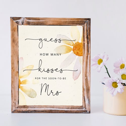 Wildflower watercolor floral how many kisses poster