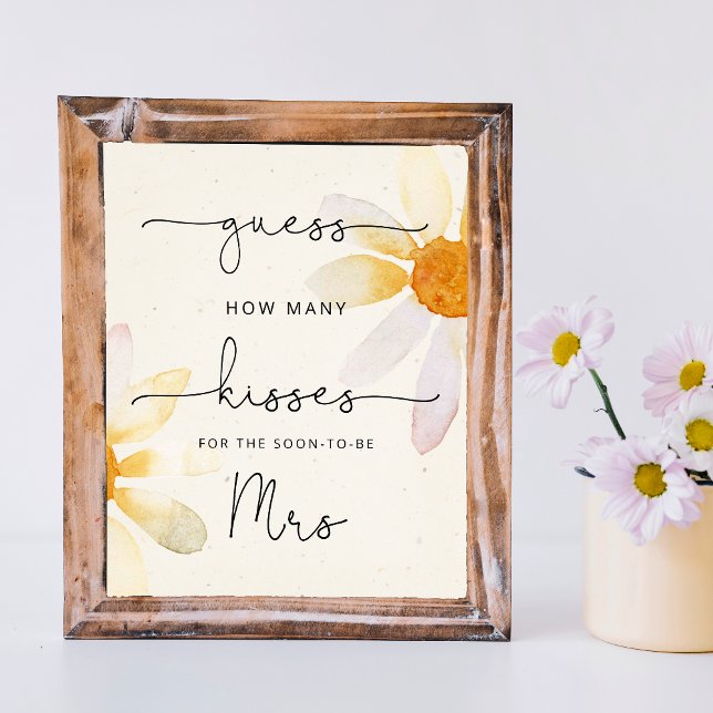 Wildflower watercolor floral how many kisses poster (Creator Uploaded)