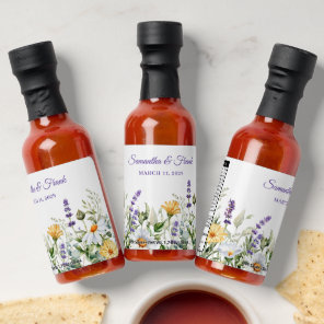 Wildflower Watercolor Floral Mix Wedding Hot Sauces