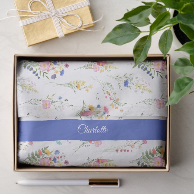  Wildflower Watercolor Floral Pattern Tissue Paper (Gift)