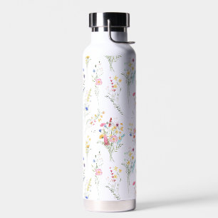 Wildflower Watercolor Floral Pattern Water Bottle