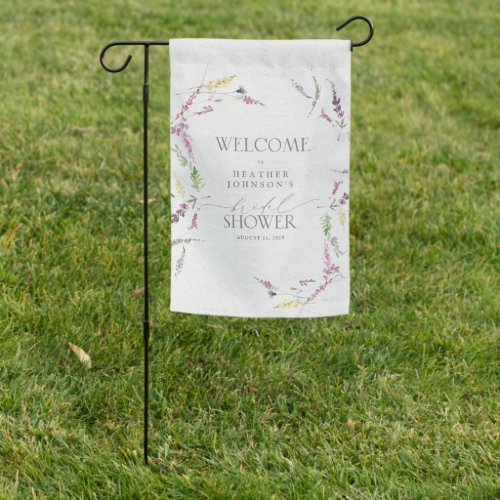 Wildflower Watercolor Floral Shower Welcome Garden Flag