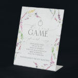 Wildflower Watercolor Floral The Ring Game Pedestal Sign<br><div class="desc">Designed to coordinate with my Elegant Wildflower Watercolor Floral Bridal Shower Suite, this gorgeous bridal shower "The Ring Game" pedestal sign featuring watercolor wildflower motifs in soft shades of blush pink, lilac and lavender, yellows, blues and delicate green botanical leaves. Accented with beautiful modern hand lettered calligraphy. Part of a...</div>