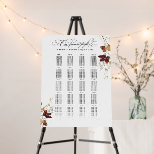 Wildflower Watercolor Floral Wedding Seating Foam Board