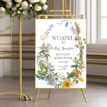 Wildflower Watercolor Floral Welcome Baby Shower Poster<br><div class="desc">Set up for a baby shower, but you can change all of the event information to suit your own occasion. Elegant, light and airy wildflowers with leaf foliage greenery, a dragonfly, butterfly and bee are combined with an Art Deco, Art Nouveau style font paired with a handwriting calligraphy font. This...</div>