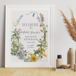 Wildflower Watercolor Floral Welcome Bridal Shower Poster at Zazzle