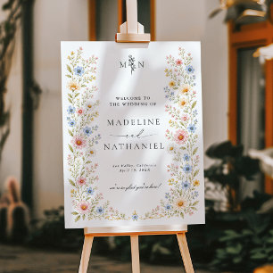 Wildflower Watercolor Floral Welcome Foam Board