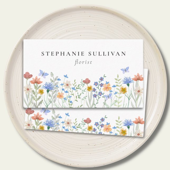 Wildflower Watercolor Florist Business Card (Creator Uploaded)
