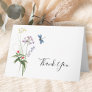 Wildflower Watercolor Flowers Bridal Thank You  Card