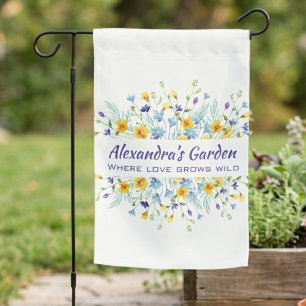 Wildflower Watercolor Garden Floral Flag