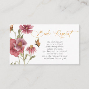 Wildflower Watercolor Girl Book Request Enclosure Card
