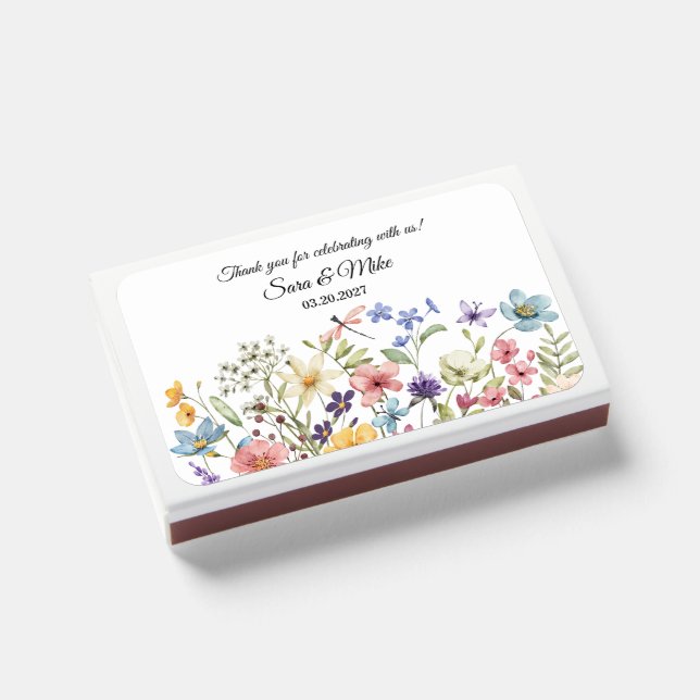 Wildflower Watercolor Matchboxes (Front Closed)
