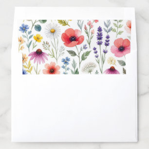 Wildflower Watercolor Meadow Botanical Floral Envelope Liner