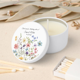 Wildflower Watercolor Mini Candle Favors