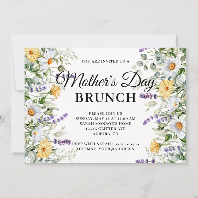 Wildflower Watercolor Mother's Day Brunch Invitation (Front)