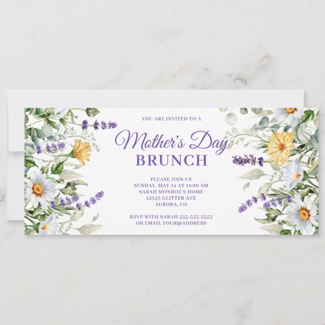 Wildflower Watercolor Mother's Day Brunch Invitation (Front)