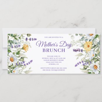 Wildflower Watercolor Mother's Day Brunch Invitation by annaleeblysse at Zazzle