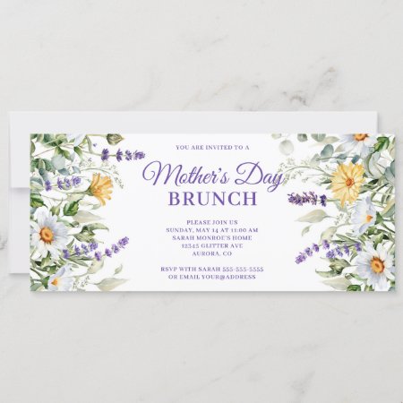 Wildflower Watercolor Mother's Day Brunch Invitation