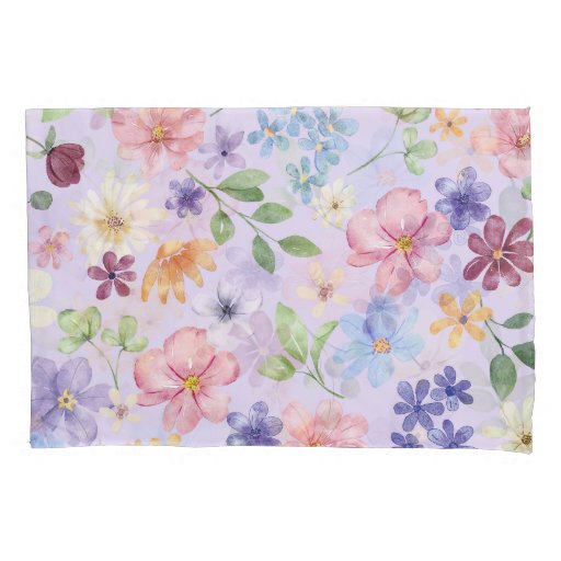 Wildflower Watercolor Pillow Case