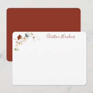 Wildflower Watercolor Pretty Floral Personalized Note Card