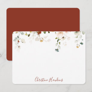 Wildflower Watercolor Pretty Floral Personalized Note Card