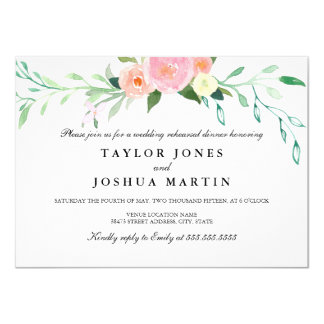 Wildflower Watercolor Rehearsal Dinner Invite