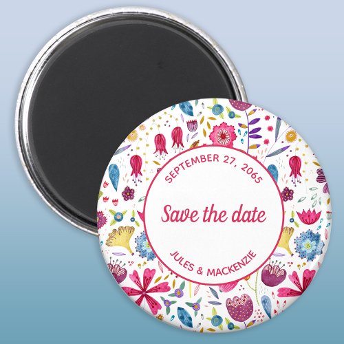 Wildflower Watercolor Save the Date Magnet