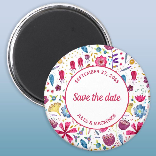 Wildflower Watercolor Save the Date Magnet (Creator Uploaded)