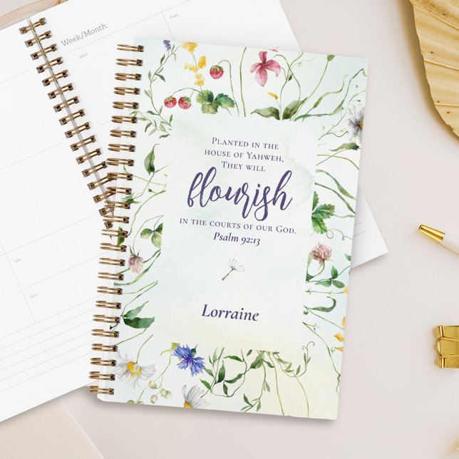 Wildflower Watercolor Scripture Personalized Planner (Creator Uploaded)