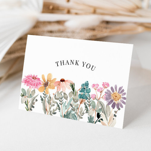 Wildflower Watercolor Thank You Notecard