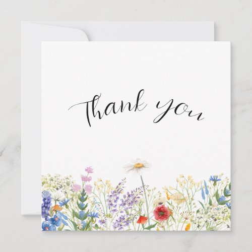 Wildflower Watercolor Thank You Notecard