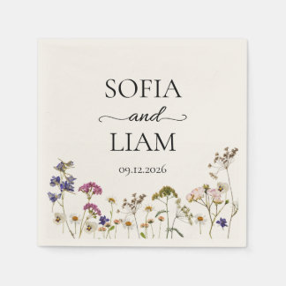 Wildflower Watercolor Wedding Napkins