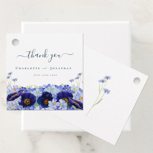 Wildflower Watercolor Wedding Thank You Favor Tags