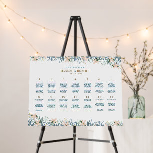 Wildflower Wedding 14 Table Seating Chart Sign