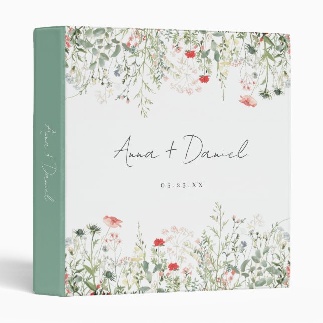 Wildflower Wedding 3 Ring Binder (Front/Spine)