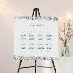Wildflower Wedding 8 Table Seating Chart Sign